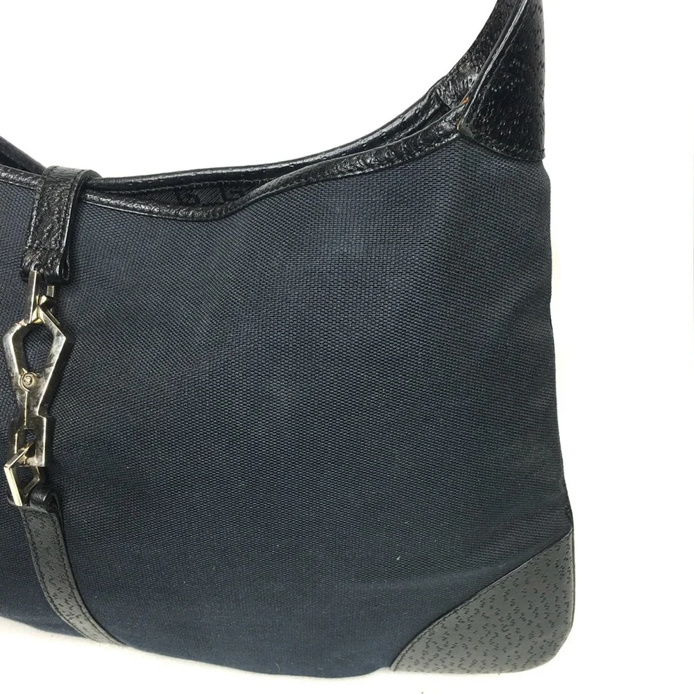 Authentic Gucci Jackie hobo bag black canvas
